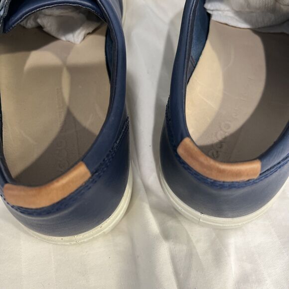 $149 Men's Ecco Soft 7 Sneaker Marine Blue Leather Mens Size 45 US 11, 11.5 - Picture 5 of 9